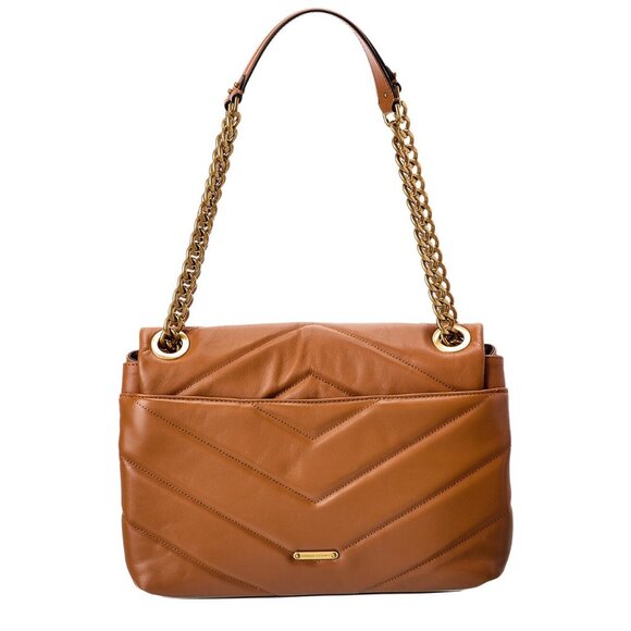 NWT Rebecca Minkoff Edie MAXI Convertible Shoulder Bag Caramello AUTHENTIC - Picture 2 of 8